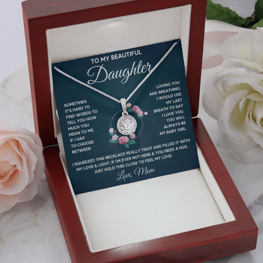 to my beautiful daughter necklace from mom from dad mother and daughter necklaces birthday gifts for daughter adult mother to daughter gifts - ON CLOUD NINE GIFTS