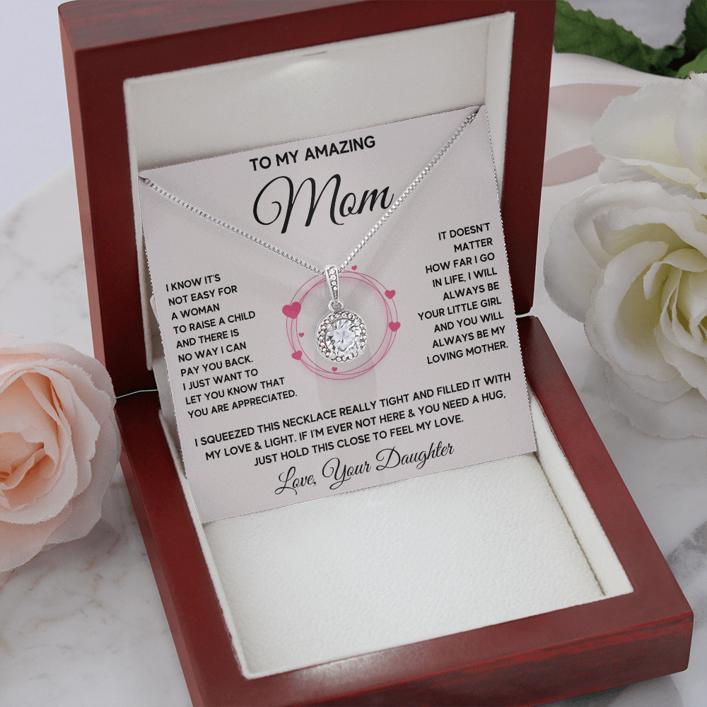 Mother and daughter necklaces sentimental gifts for mother day on her birthday presents Eternal Necklace with Message Card and Gift Box - ON CLOUD NINE GIFTS