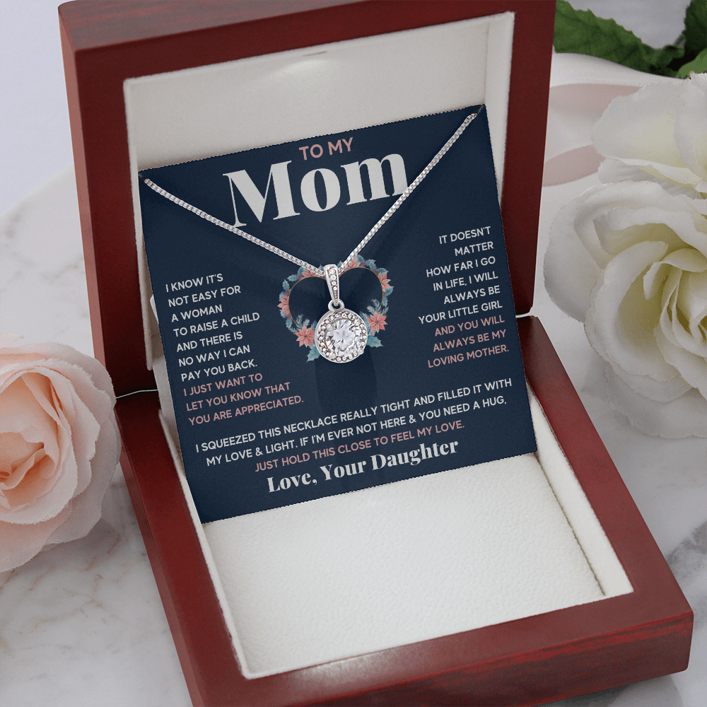 Mother and daughter necklaces sentimental gifts for mother day on her birthday presents Eternal Necklace with Message Card and Gift Box - ON CLOUD NINE GIFTS
