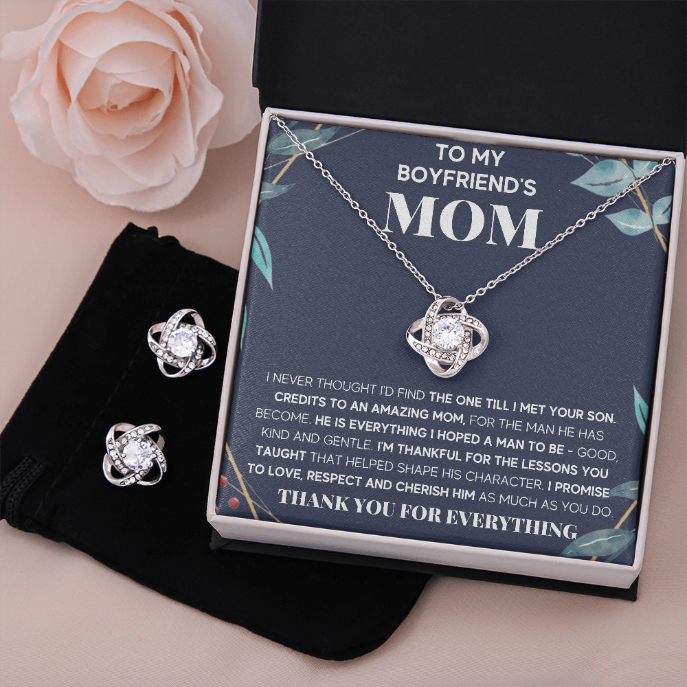 BOYFRIENDS MOM BLUE GREEN NECKLACE WITH EARRINGS - ON CLOUD NINE GIFTS