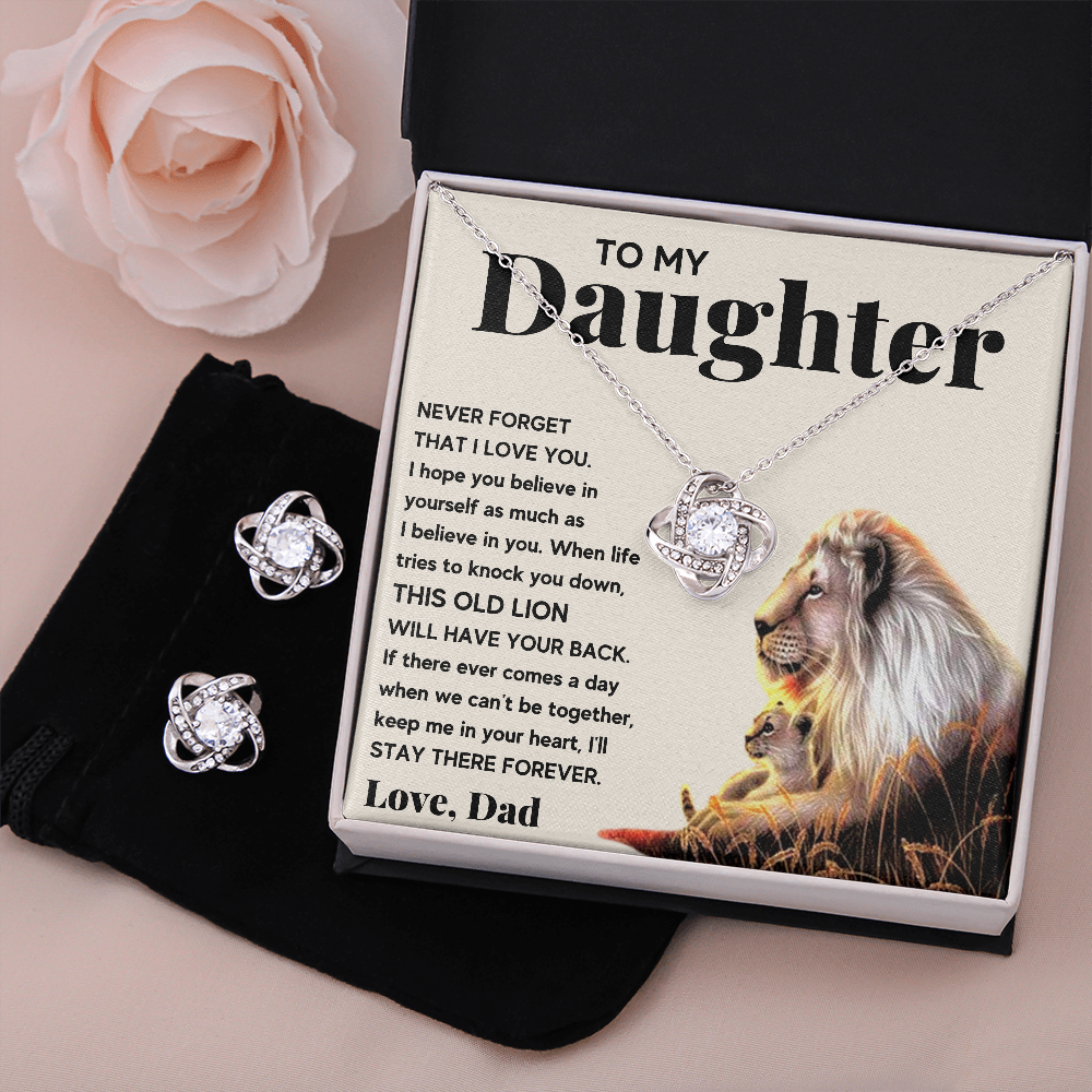Lion Knot Gift Set Box with Earrings - ON CLOUD NINE GIFTS