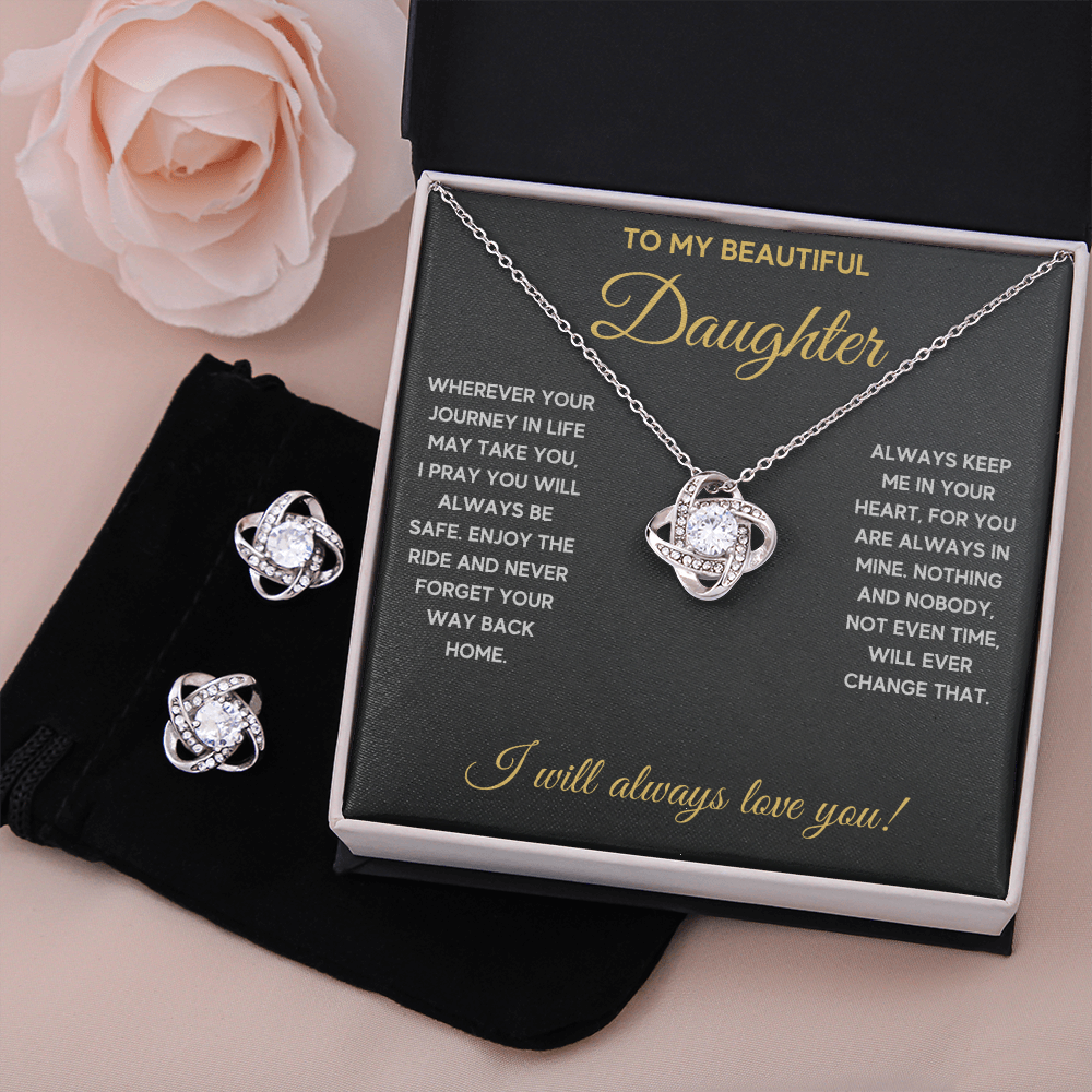 Daughter Journey CZ Cross to-my-daughter-journey-cz-cross-necklace-gift-set LOVE KNOT NECKLACE AND EARRINGS GIFT SET - ON CLOUD NINE GIFTS