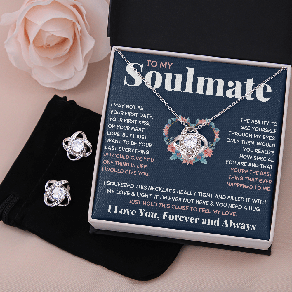 Blue Squeeze Knot Box with Earrings - ON CLOUD NINE GIFTS
