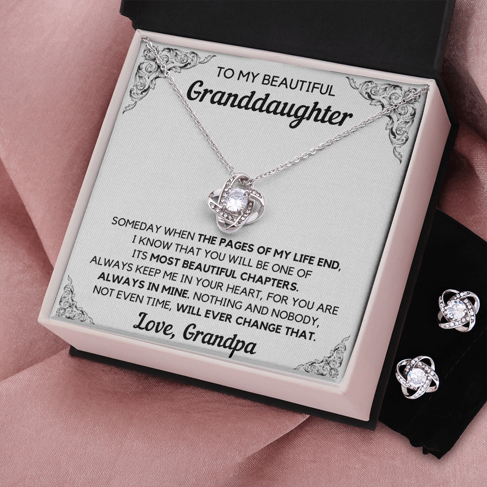 Granddaughter From Grandpa Interlocking to-my-beautiful-granddaughter-from-grandpa-chapters-interlocking-hearts-necklace-gift-set LOVE KNOT NECKLACE AND EARRINGS GIFT SET - ON CLOUD NINE GIFTS