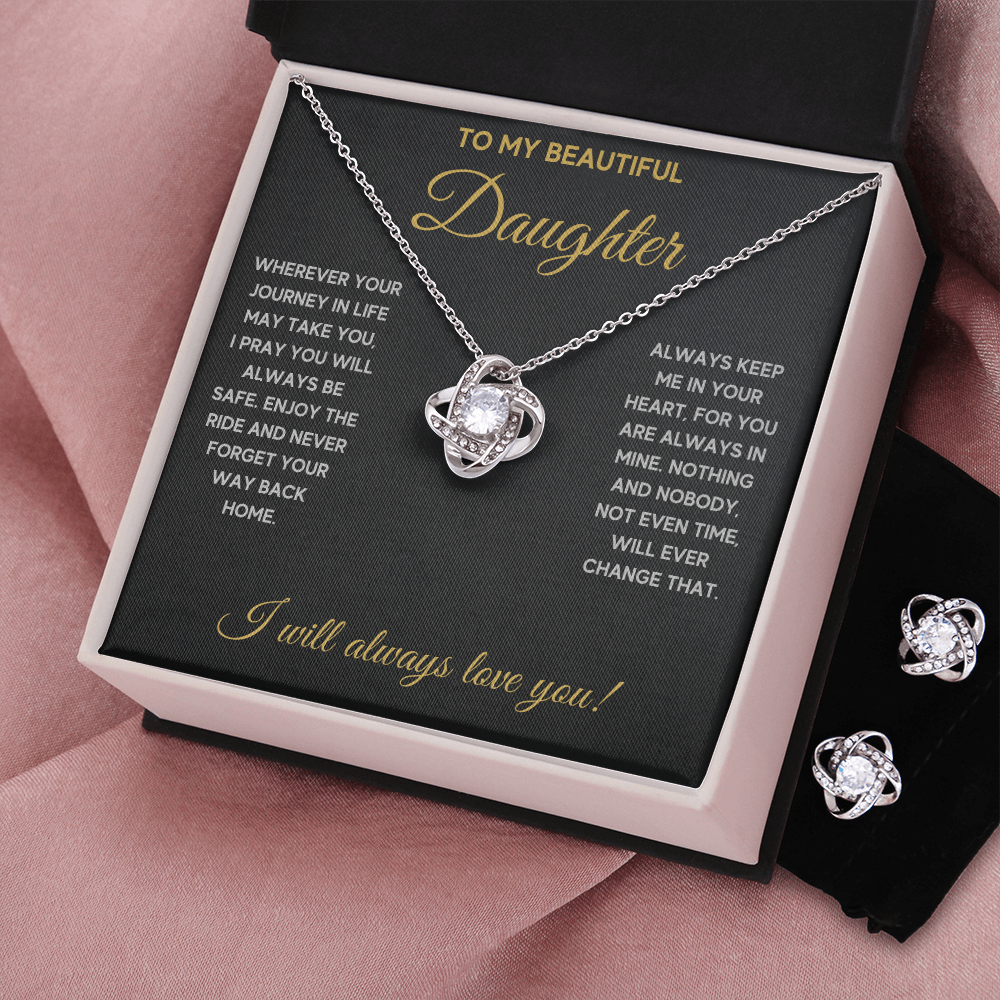 Daughter Journey CZ Cross to-my-daughter-journey-cz-cross-necklace-gift-set LOVE KNOT NECKLACE AND EARRINGS GIFT SET - ON CLOUD NINE GIFTS
