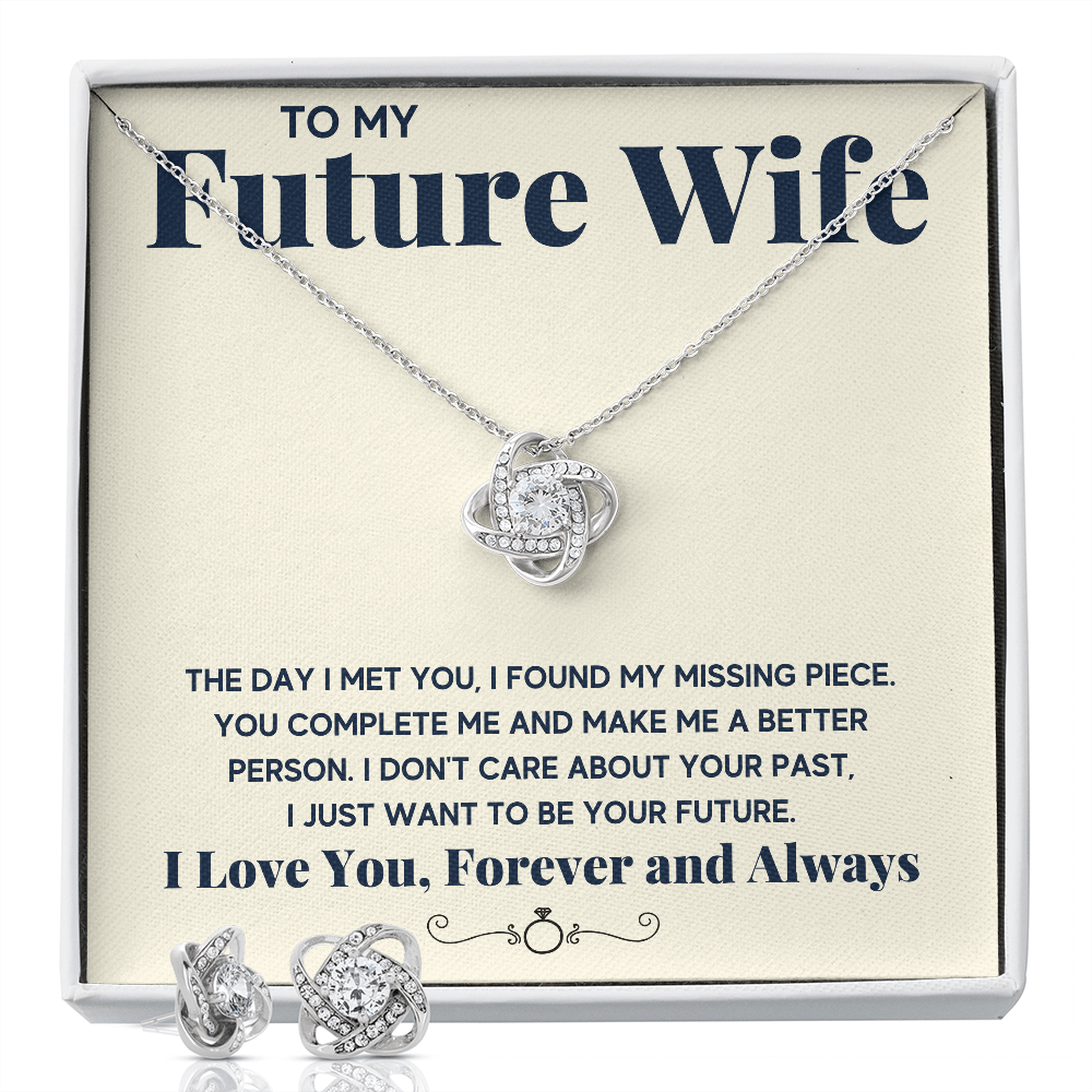 Cream Future Knot Box with Earrings - ON CLOUD NINE GIFTS