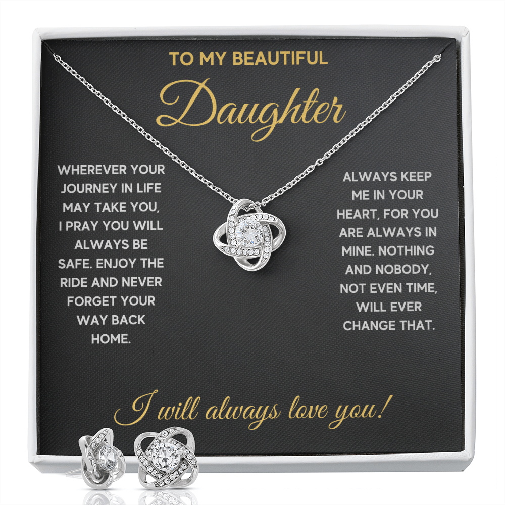 Daughter Journey CZ Cross to-my-daughter-journey-cz-cross-necklace-gift-set LOVE KNOT NECKLACE AND EARRINGS GIFT SET - ON CLOUD NINE GIFTS