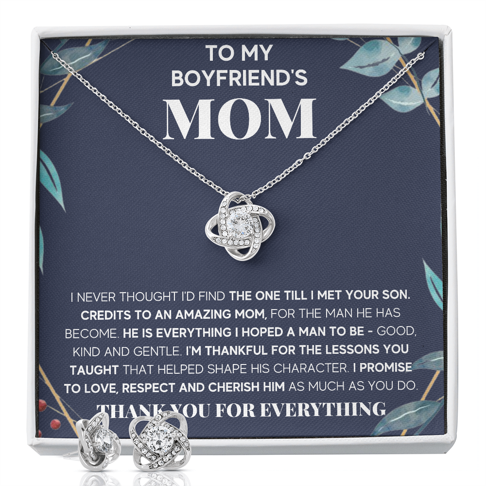 BOYFRIENDS MOM BLUE GREEN NECKLACE WITH EARRINGS - ON CLOUD NINE GIFTS
