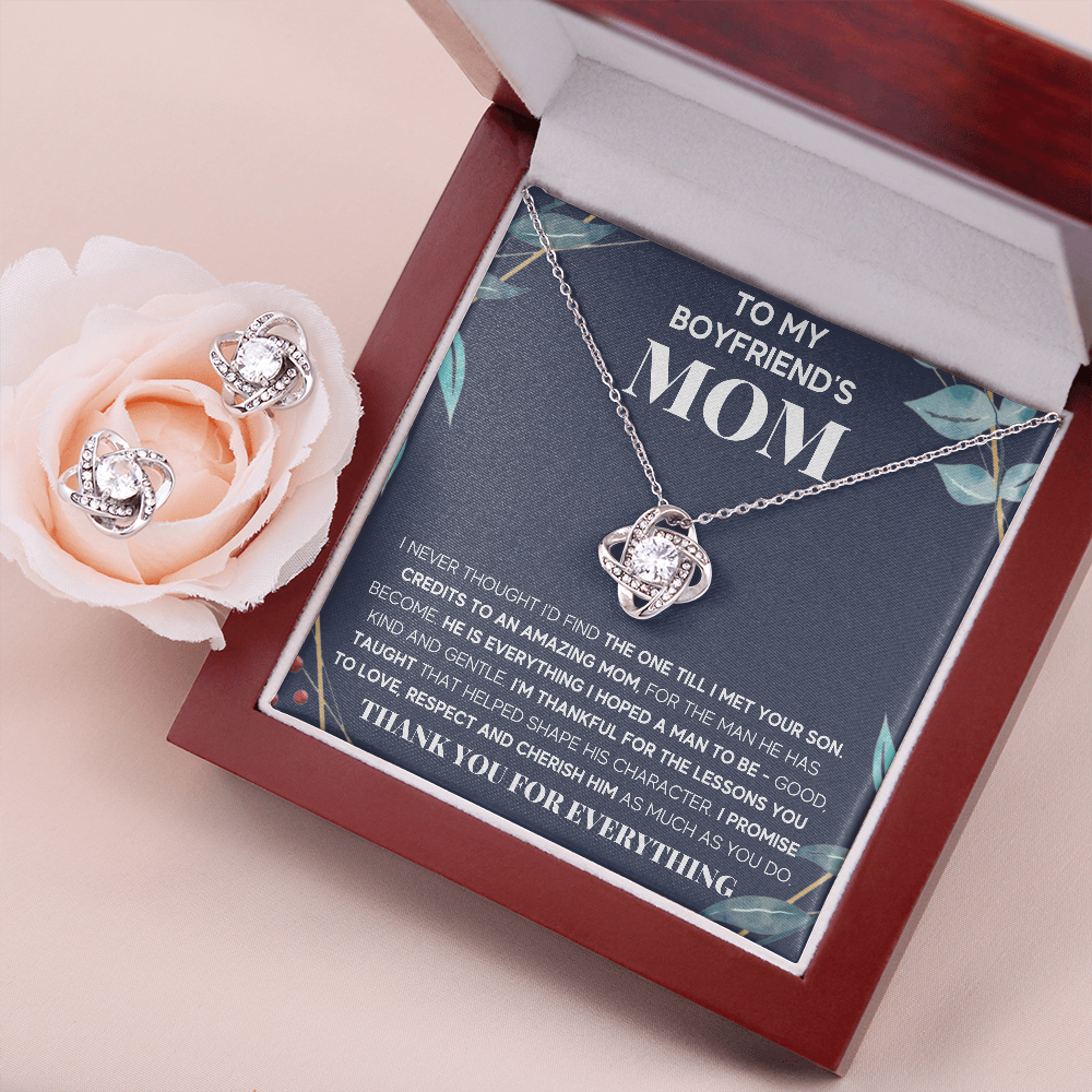 BOYFRIENDS MOM BLUE GREEN NECKLACE WITH EARRINGS - ON CLOUD NINE GIFTS
