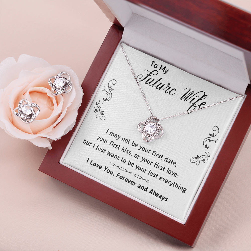 TO MY FUTURE WIFE LOVE KNOT NECKLACE AND EARRINGS GIFT SET - ON CLOUD NINE GIFTS
