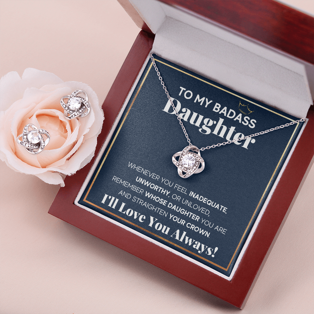 Badass Daughter Crown Box with Earrings - ON CLOUD NINE GIFTS