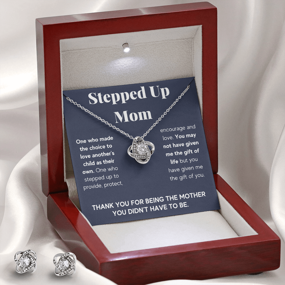 Stepped Up Mom Knot Box with Earrings - ON CLOUD NINE GIFTS