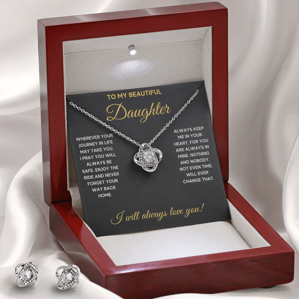 Daughter Journey CZ Cross to-my-daughter-journey-cz-cross-necklace-gift-set LOVE KNOT NECKLACE AND EARRINGS GIFT SET - ON CLOUD NINE GIFTS