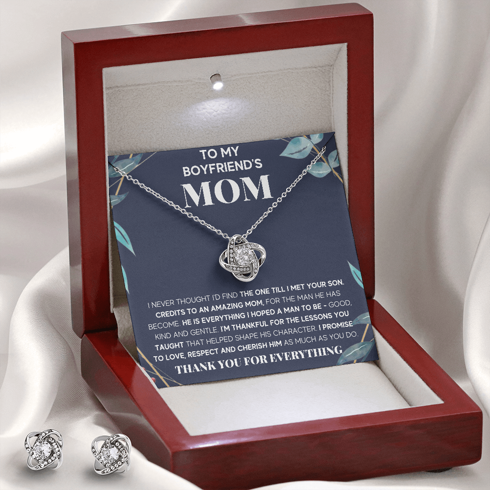 BOYFRIENDS MOM BLUE GREEN NECKLACE WITH EARRINGS - ON CLOUD NINE GIFTS