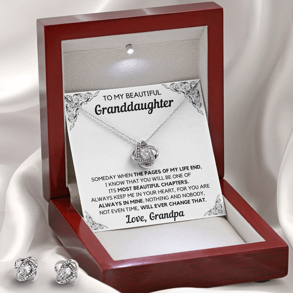 Granddaughter From Grandpa Interlocking to-my-beautiful-granddaughter-from-grandpa-chapters-interlocking-hearts-necklace-gift-set LOVE KNOT NECKLACE AND EARRINGS GIFT SET - ON CLOUD NINE GIFTS