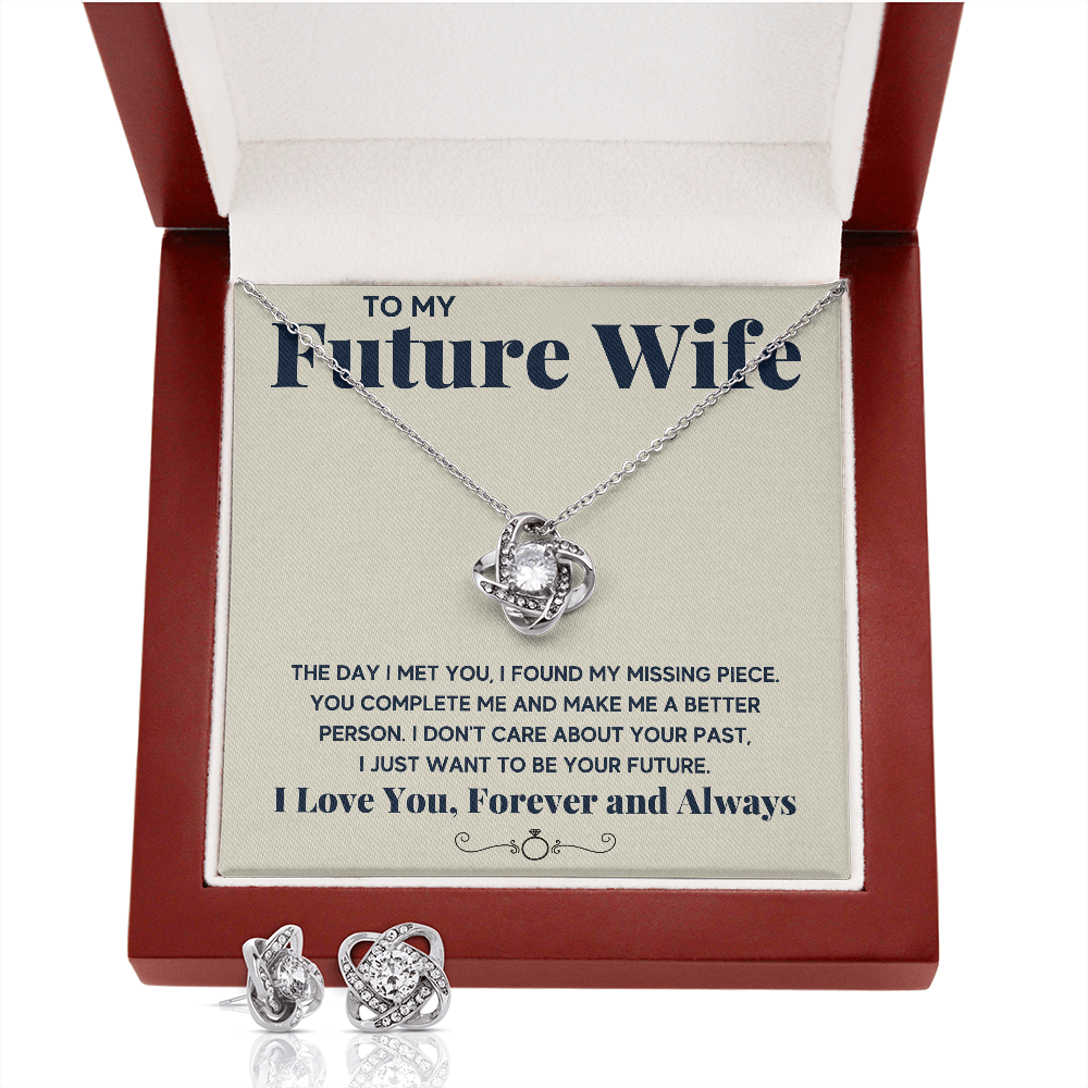 Cream Future Knot Box with Earrings - ON CLOUD NINE GIFTS