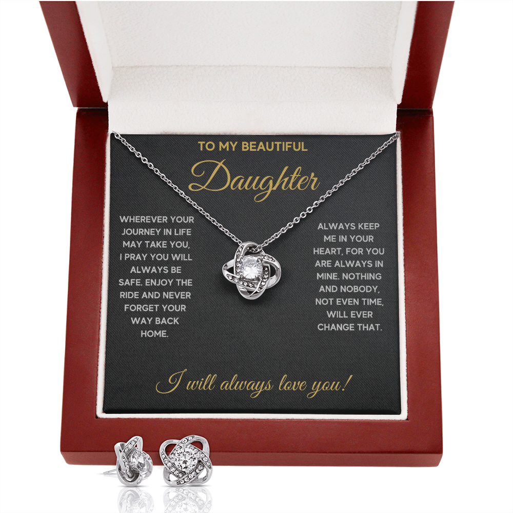 Daughter Journey CZ Cross to-my-daughter-journey-cz-cross-necklace-gift-set LOVE KNOT NECKLACE AND EARRINGS GIFT SET - ON CLOUD NINE GIFTS