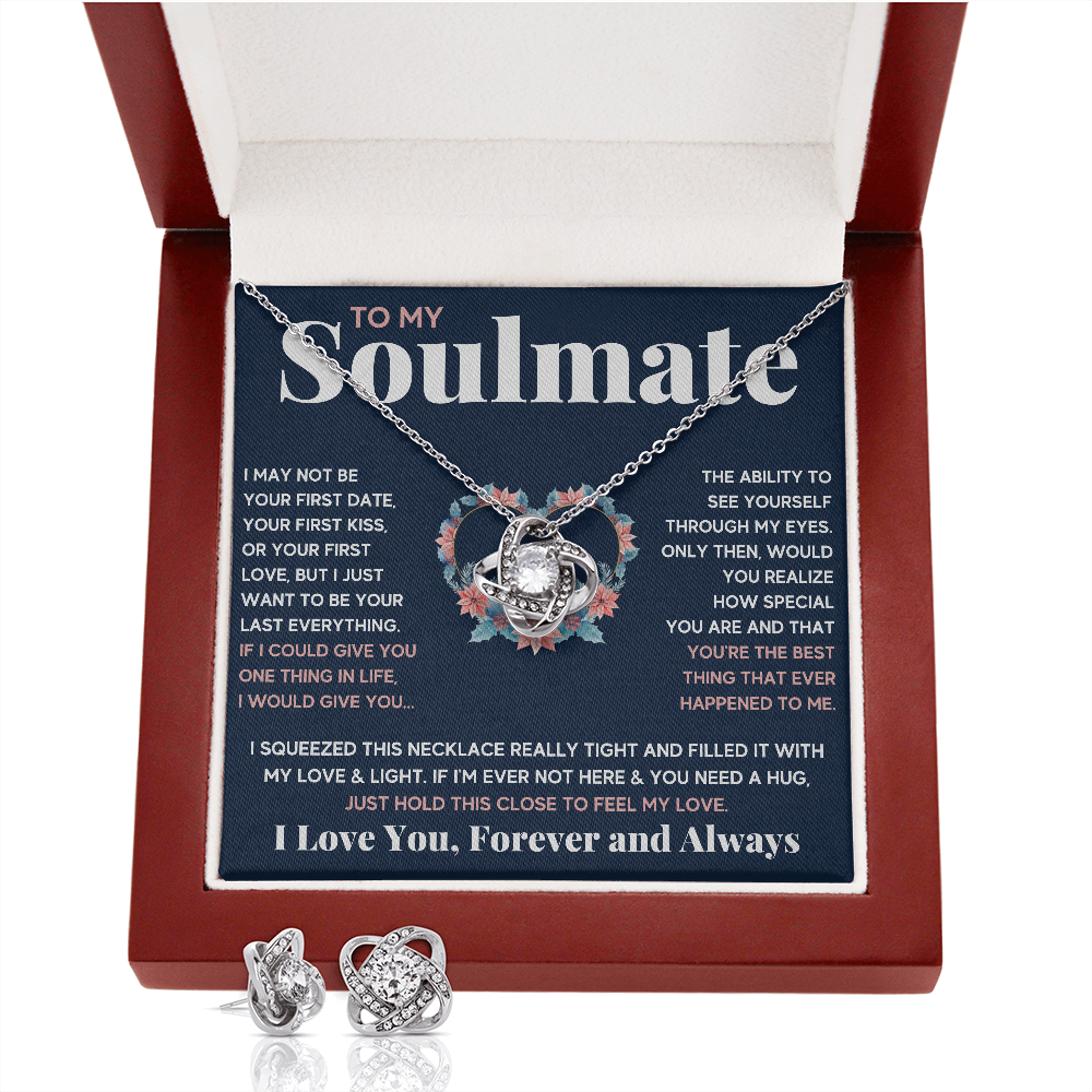 Blue Squeeze Knot Box with Earrings - ON CLOUD NINE GIFTS