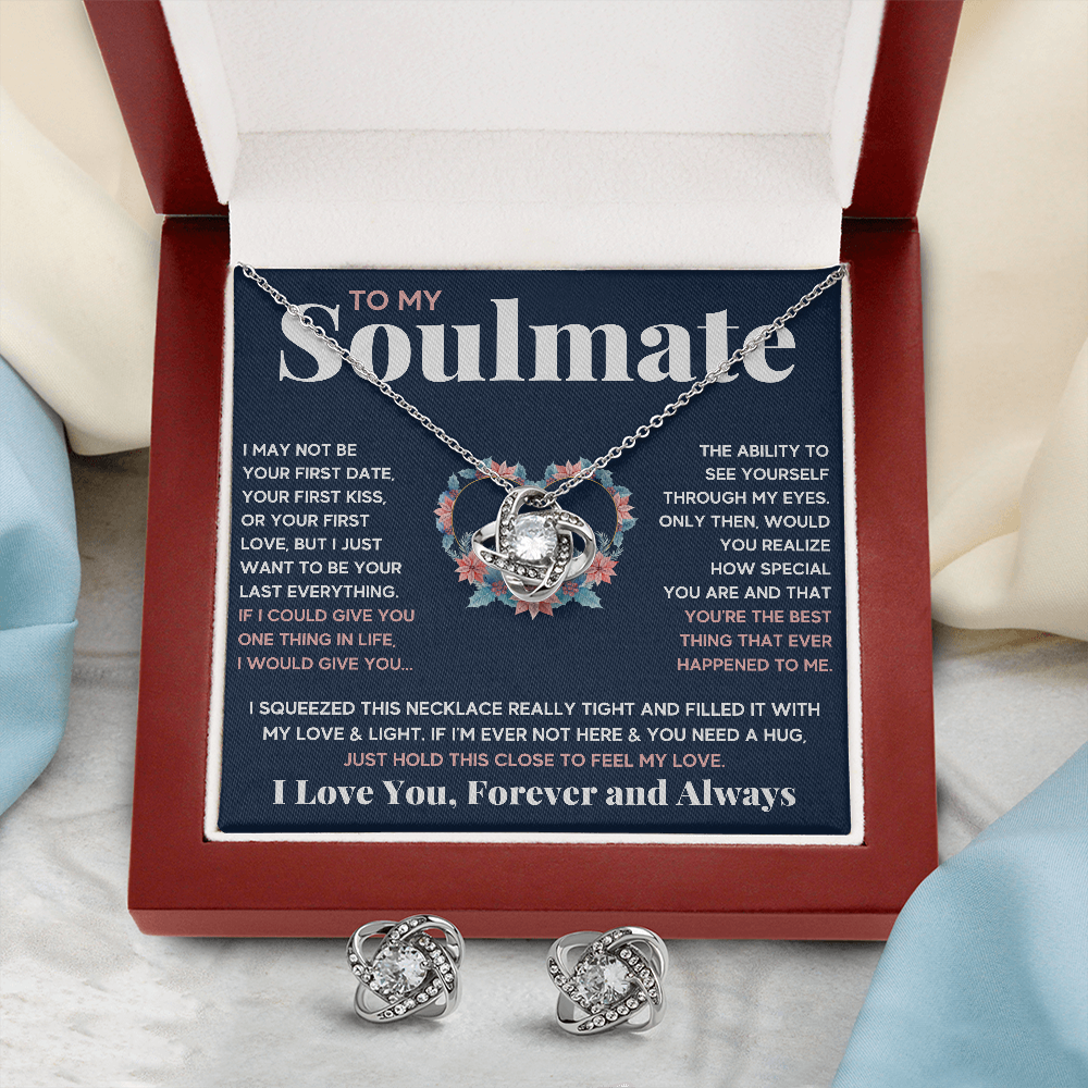 Blue Squeeze Knot Box with Earrings - ON CLOUD NINE GIFTS