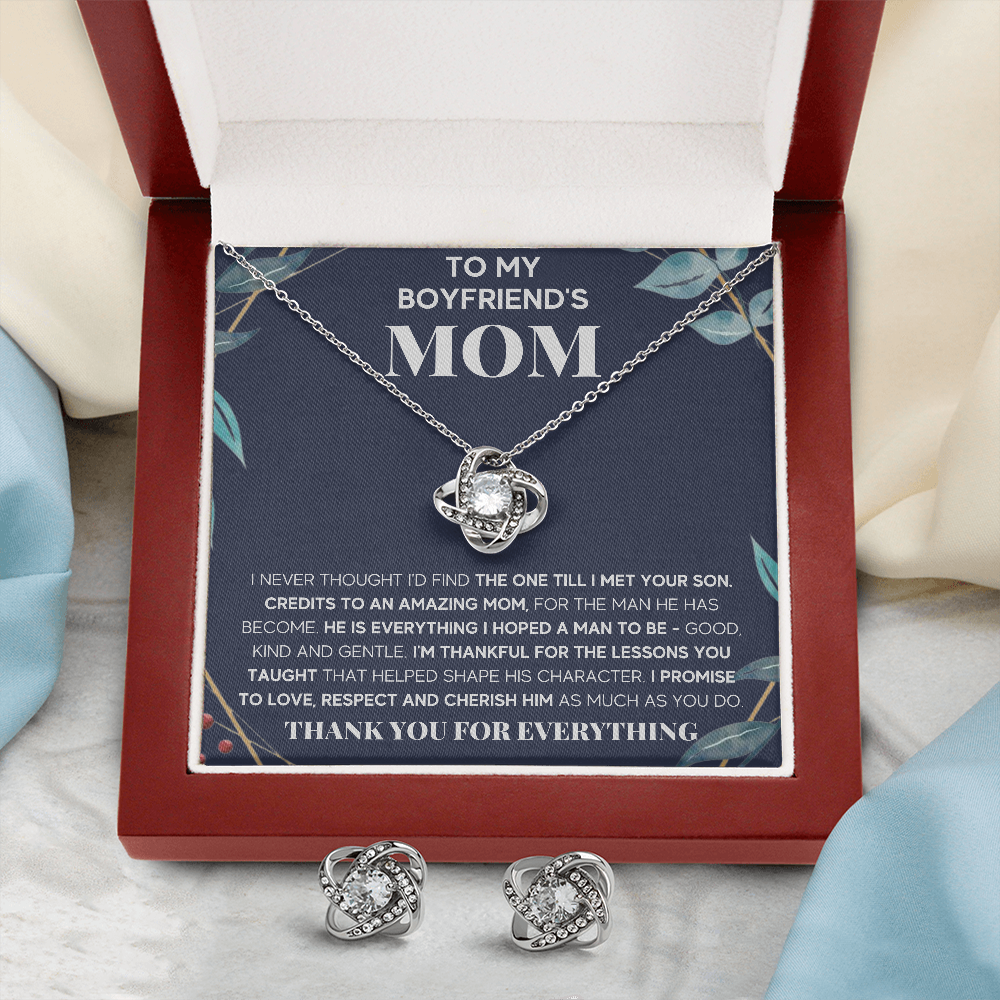BOYFRIENDS MOM BLUE GREEN NECKLACE WITH EARRINGS - ON CLOUD NINE GIFTS
