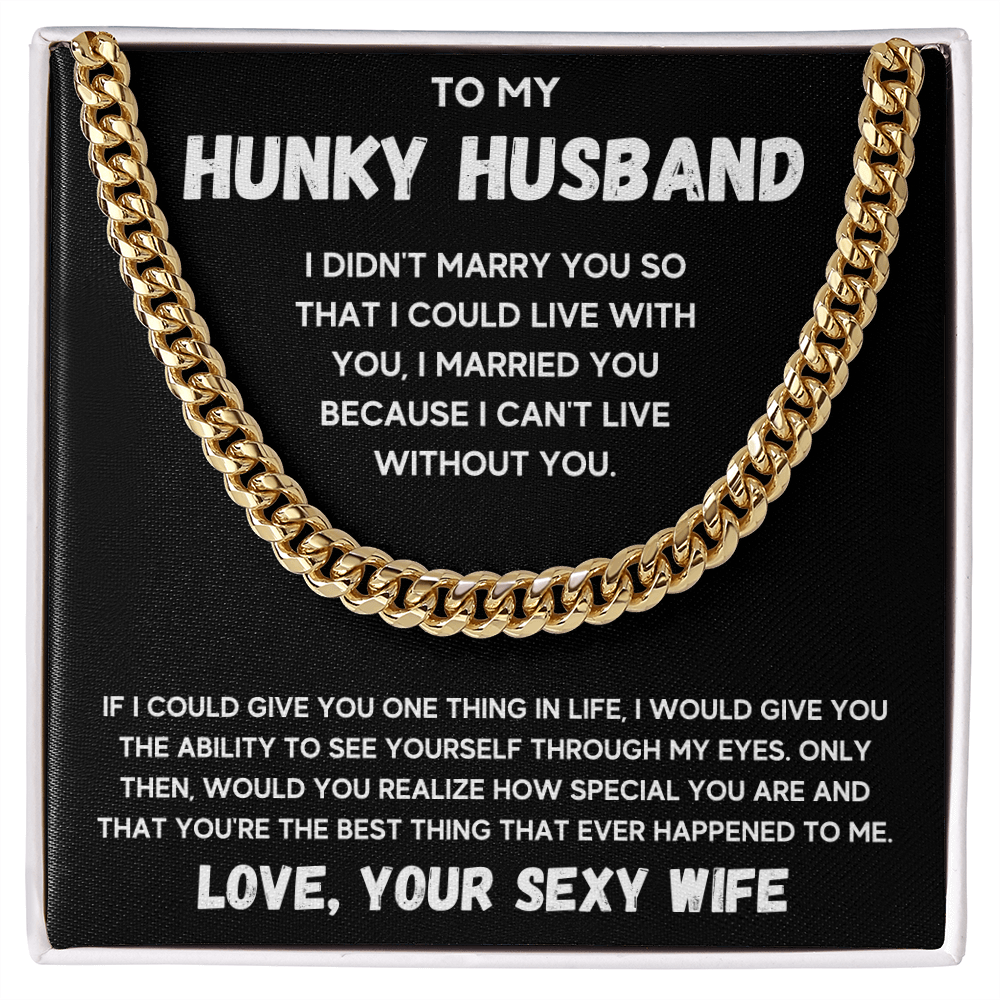 To my husband cuban chain necklace, husband necklace from wife, wife husband necklace chain, ideas for him, birthday gift for husband - ON CLOUD NINE GIFTS