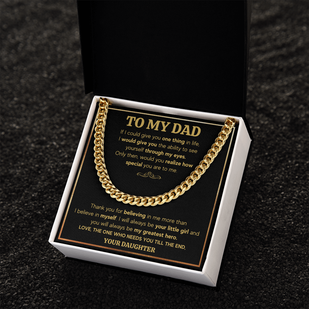 Fathers day gifts from daughter, best dad ever gifts, unique dad birthday gifts, dad gifts from kids for birthday, to my father chain - ON CLOUD NINE GIFTS