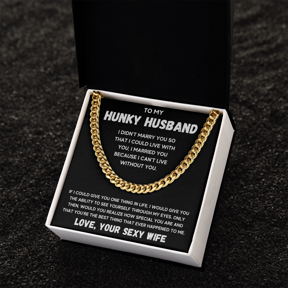 To my husband cuban chain necklace, husband necklace from wife, wife husband necklace chain, ideas for him, birthday gift for husband - ON CLOUD NINE GIFTS