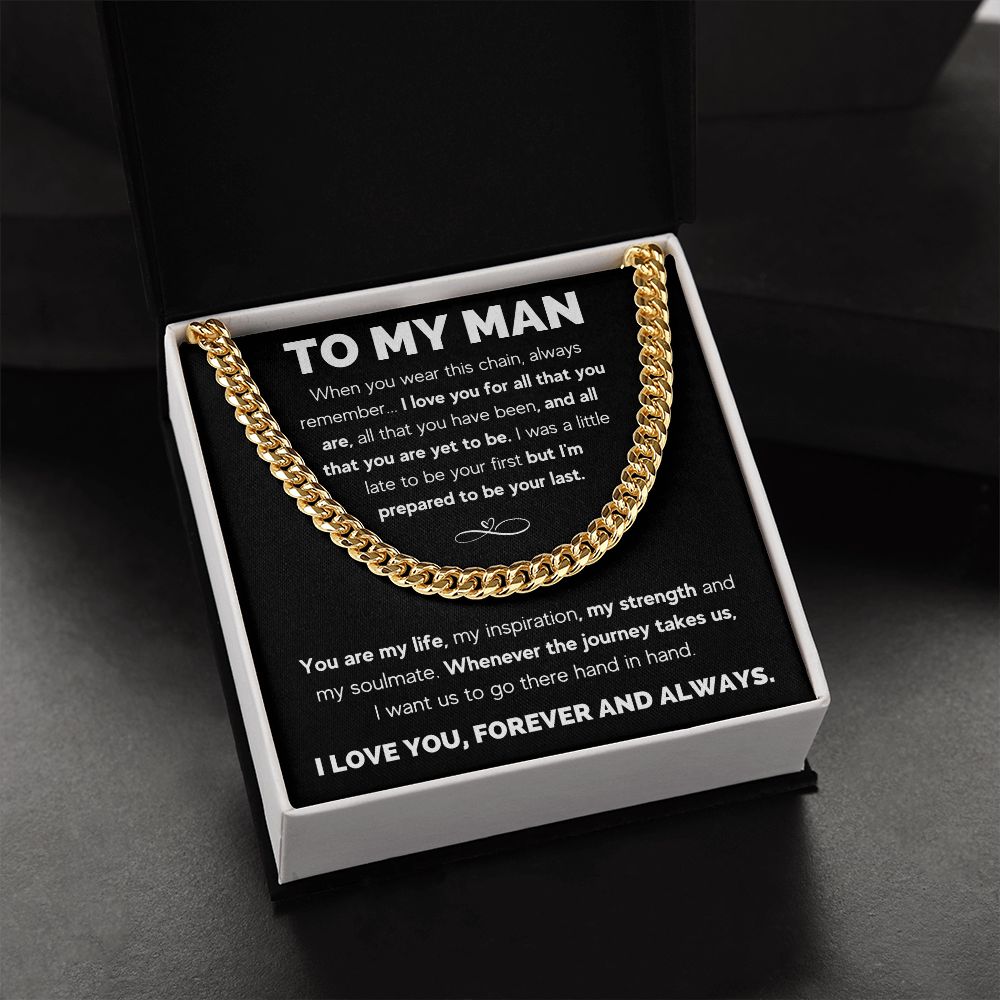 [LIMITED STOCK] TO MY MAN CUBAN LINK CHAIN - MY SOULMATE - ON CLOUD NINE GIFTS