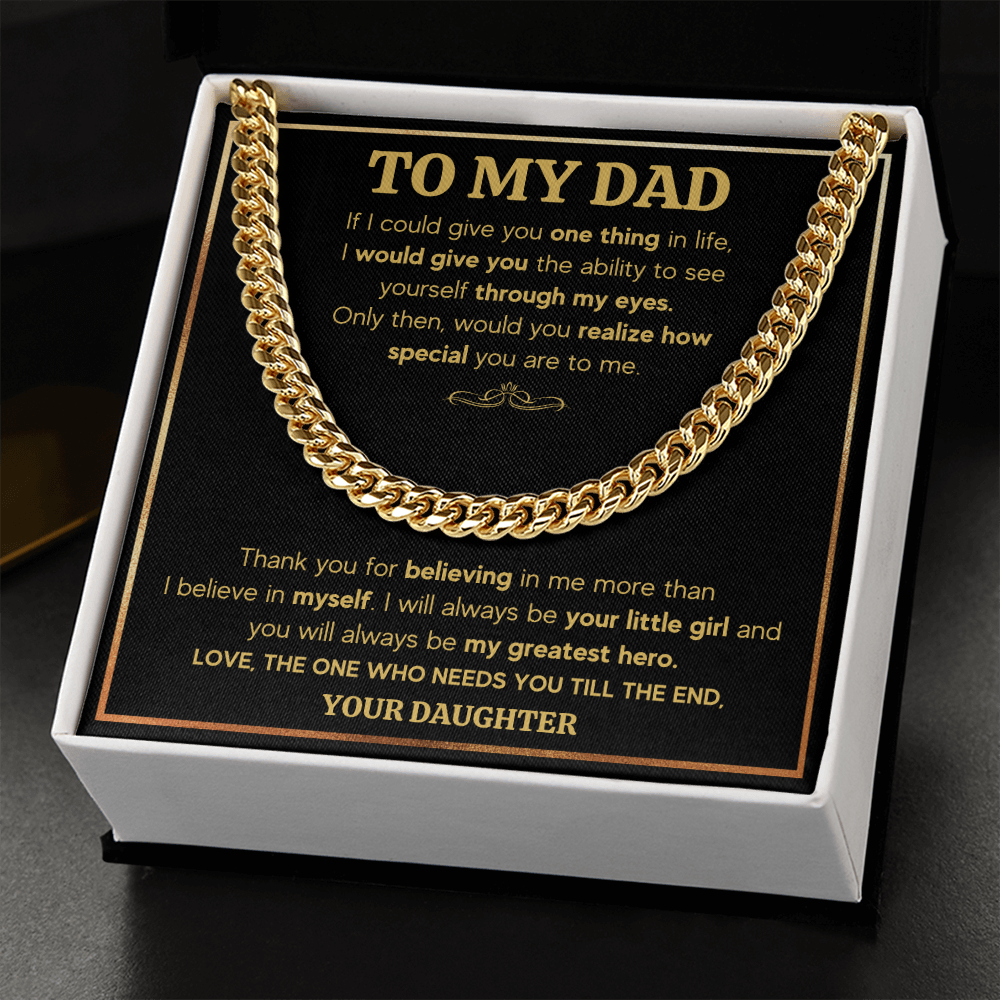 Fathers day gifts from daughter, best dad ever gifts, unique dad birthday gifts, dad gifts from kids for birthday, to my father chain - ON CLOUD NINE GIFTS