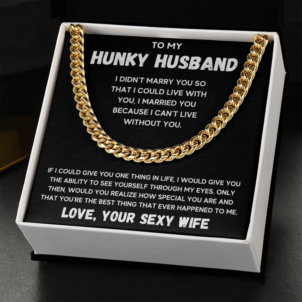 To my husband cuban chain necklace, husband necklace from wife, wife husband necklace chain, ideas for him, birthday gift for husband - ON CLOUD NINE GIFTS