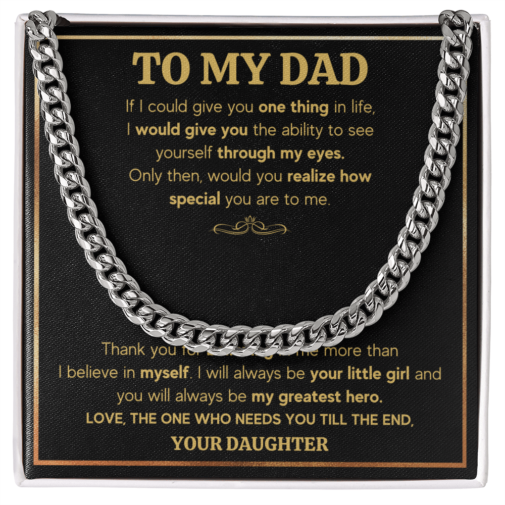 Fathers day gifts from daughter, best dad ever gifts, unique dad birthday gifts, dad gifts from kids for birthday, to my father chain - ON CLOUD NINE GIFTS