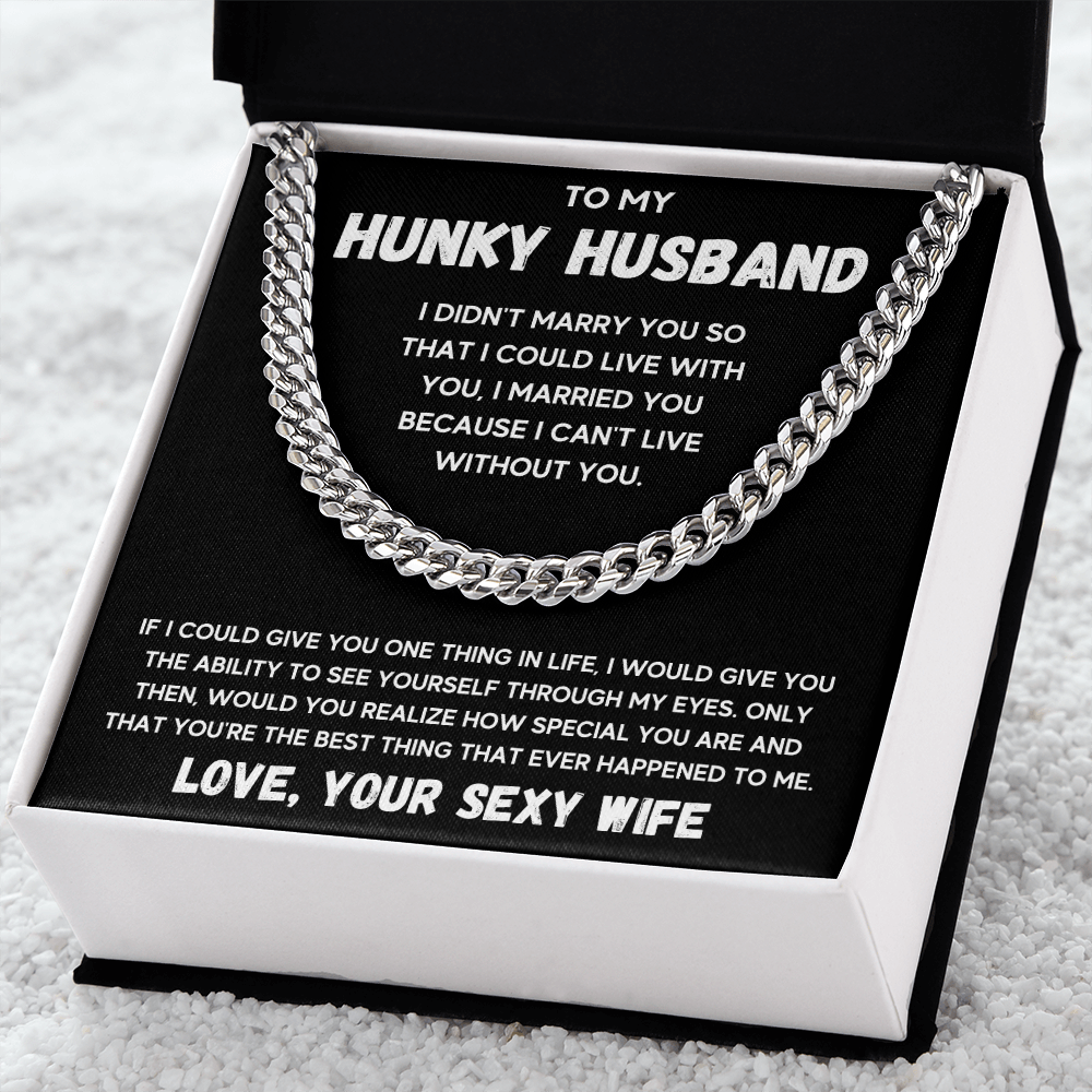 To my husband cuban chain necklace, husband necklace from wife, wife husband necklace chain, ideas for him, birthday gift for husband - ON CLOUD NINE GIFTS