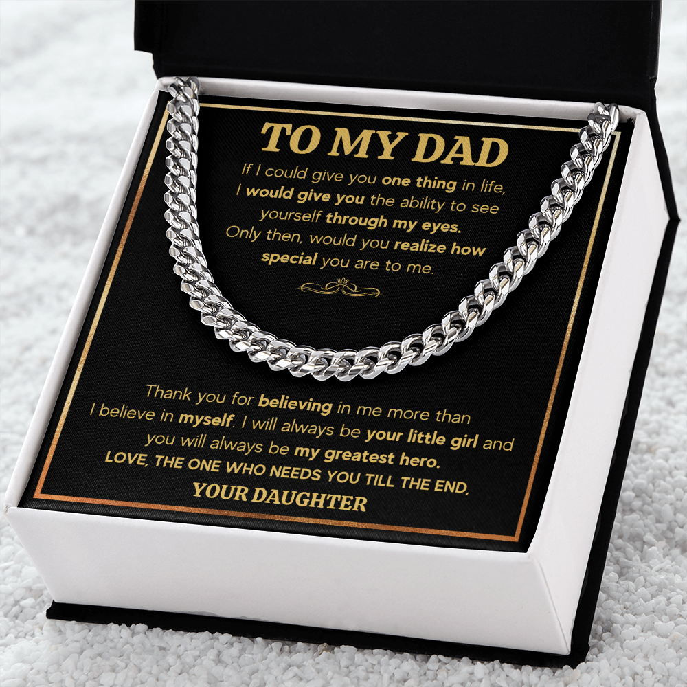 Fathers day gifts from daughter, best dad ever gifts, unique dad birthday gifts, dad gifts from kids for birthday, to my father chain - ON CLOUD NINE GIFTS