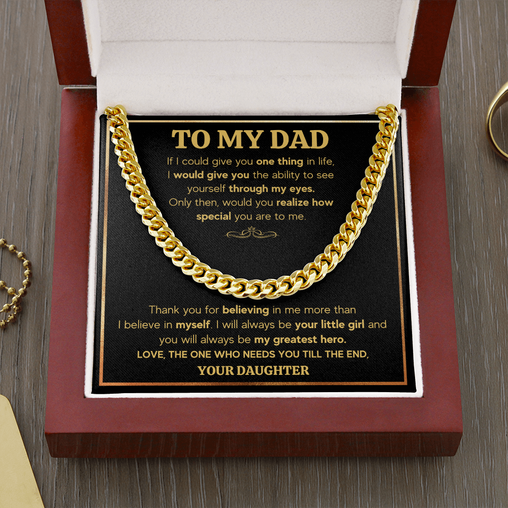 Fathers day gifts from daughter, best dad ever gifts, unique dad birthday gifts, dad gifts from kids for birthday, to my father chain - ON CLOUD NINE GIFTS