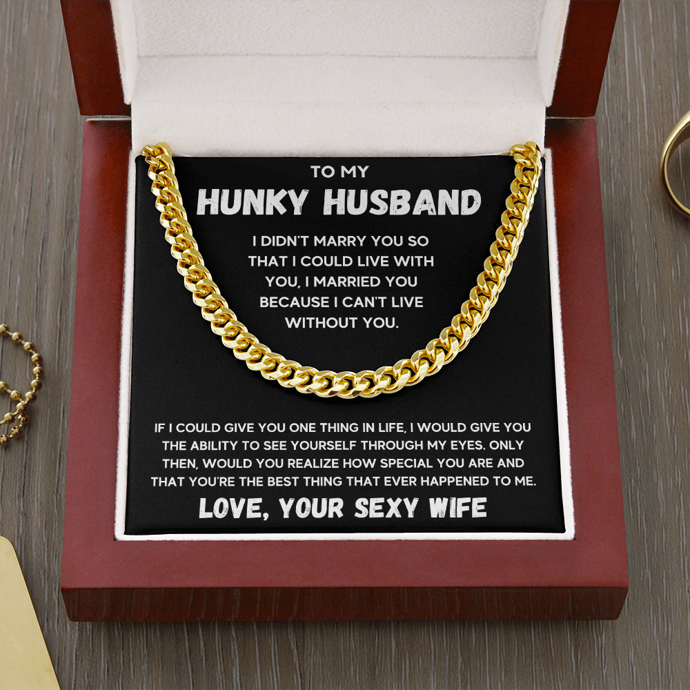 To my husband cuban chain necklace, husband necklace from wife, wife husband necklace chain, ideas for him, birthday gift for husband - ON CLOUD NINE GIFTS