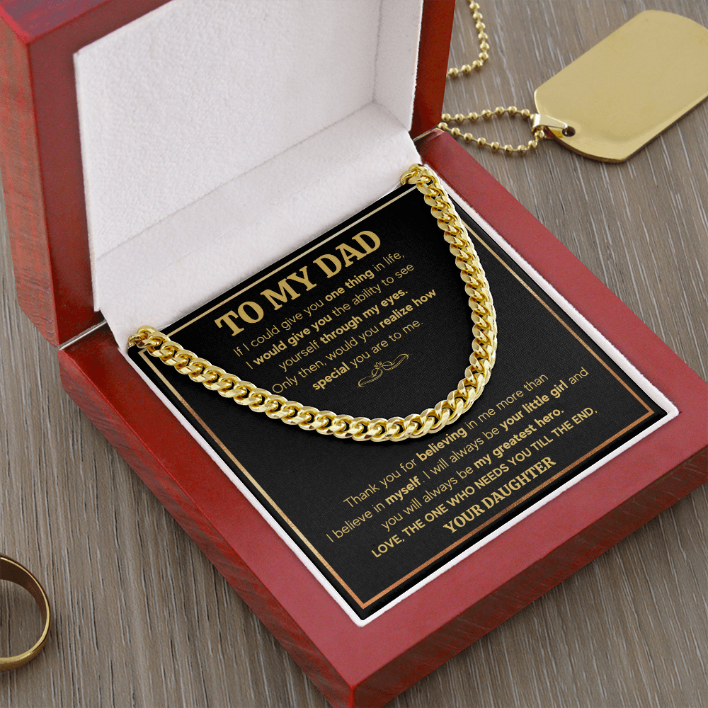 Fathers day gifts from daughter, best dad ever gifts, unique dad birthday gifts, dad gifts from kids for birthday, to my father chain - ON CLOUD NINE GIFTS