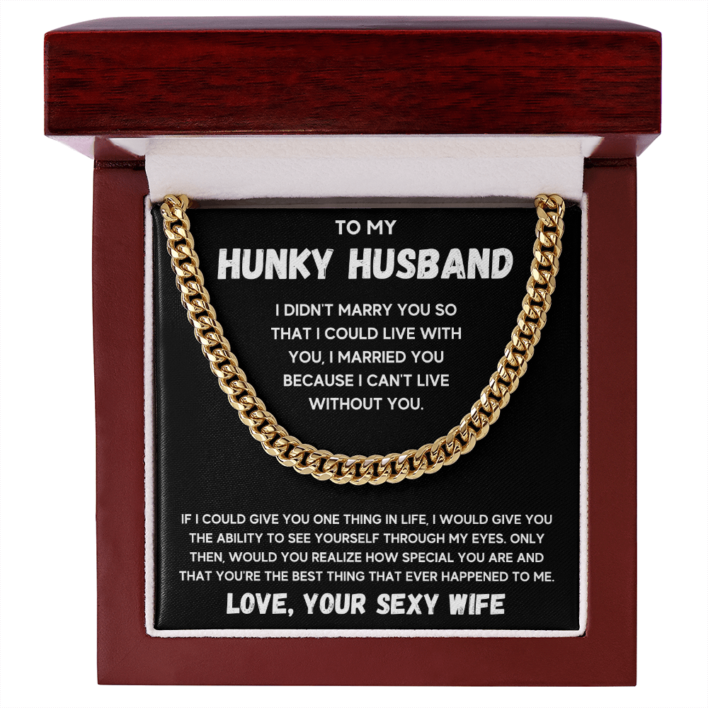 To my husband cuban chain necklace, husband necklace from wife, wife husband necklace chain, ideas for him, birthday gift for husband - ON CLOUD NINE GIFTS
