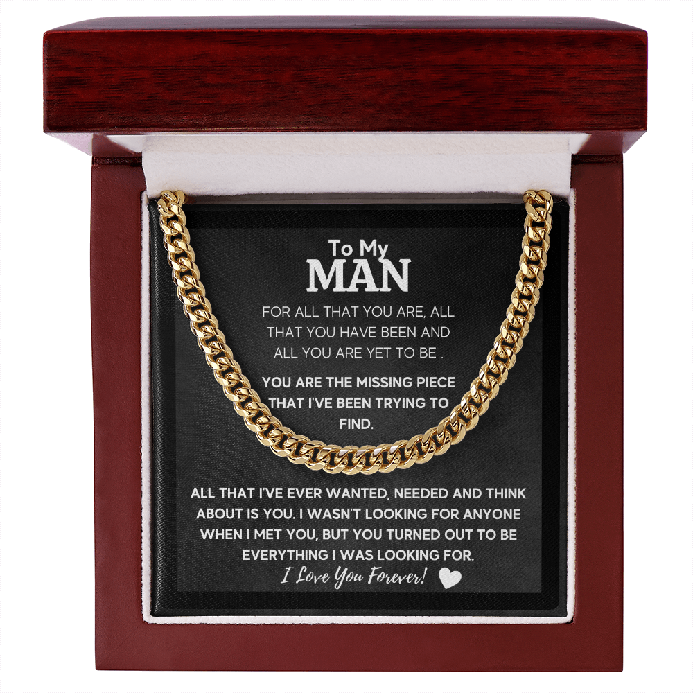 To my man cuban link chain necklace for him, birthday gifts for boyfriend husband,to my husband gifts, to my boyfriend gifts - ON CLOUD NINE GIFTS