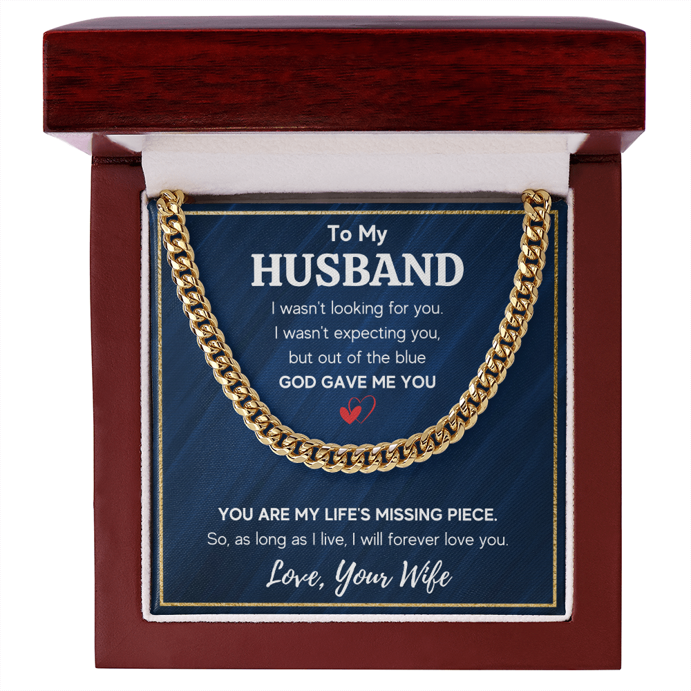 To my husband cuban chain necklace, husband necklace from wife, wife husband necklace chain, ideas for him, birthday gift for husband - ON CLOUD NINE GIFTS