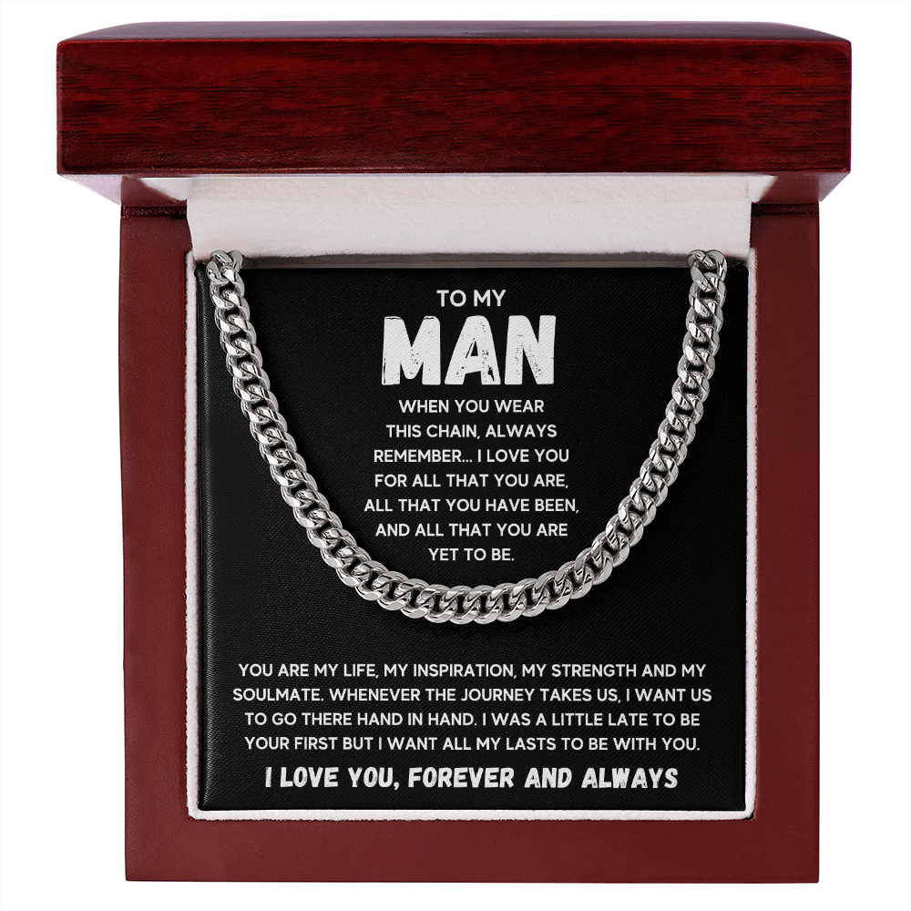 To my man cuban chain necklace for him, birthday gifts for boyfriend husband,to my husband gifts, to my boyfriend gifts - ON CLOUD NINE GIFTS