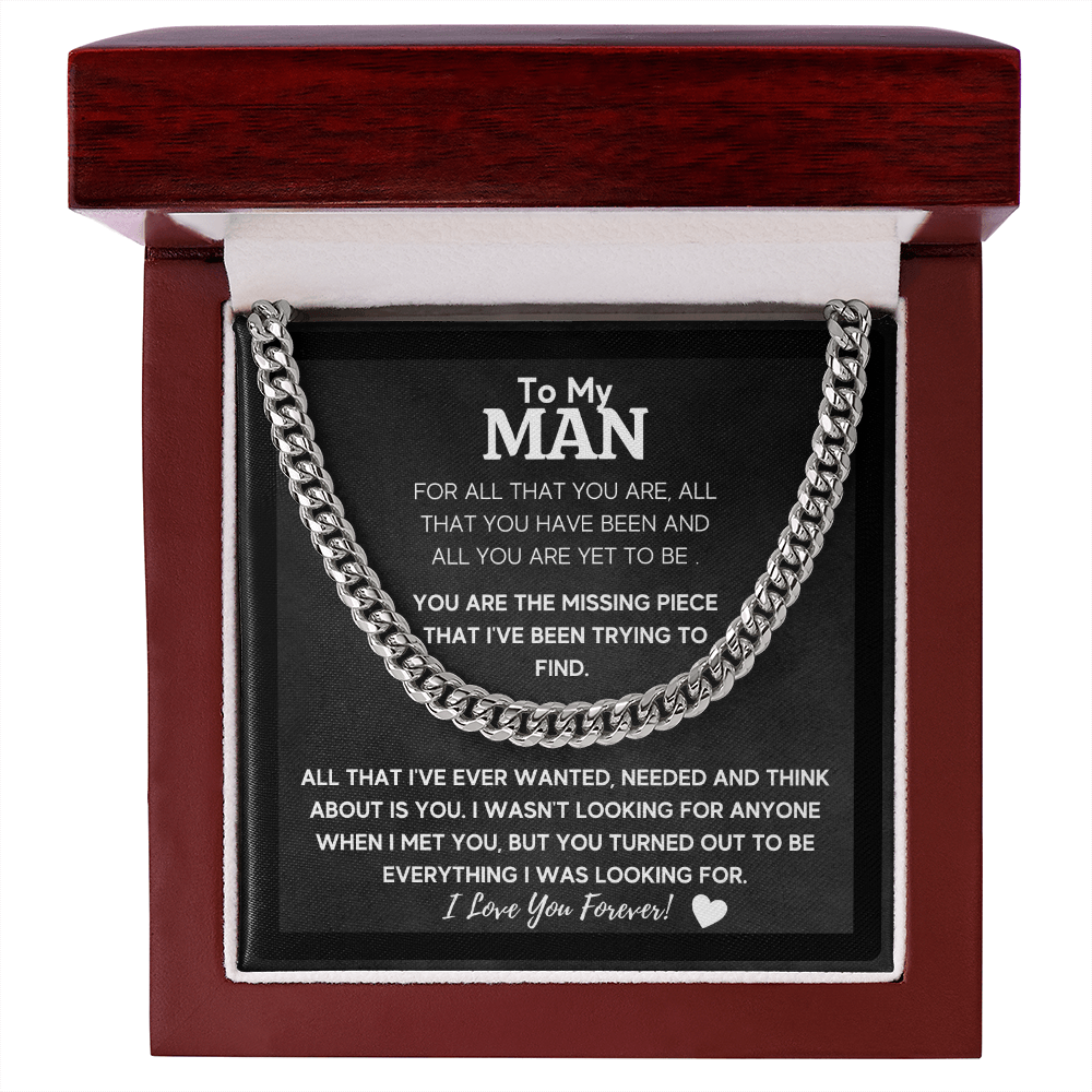 To my man cuban link chain necklace for him, birthday gifts for boyfriend husband,to my husband gifts, to my boyfriend gifts - ON CLOUD NINE GIFTS