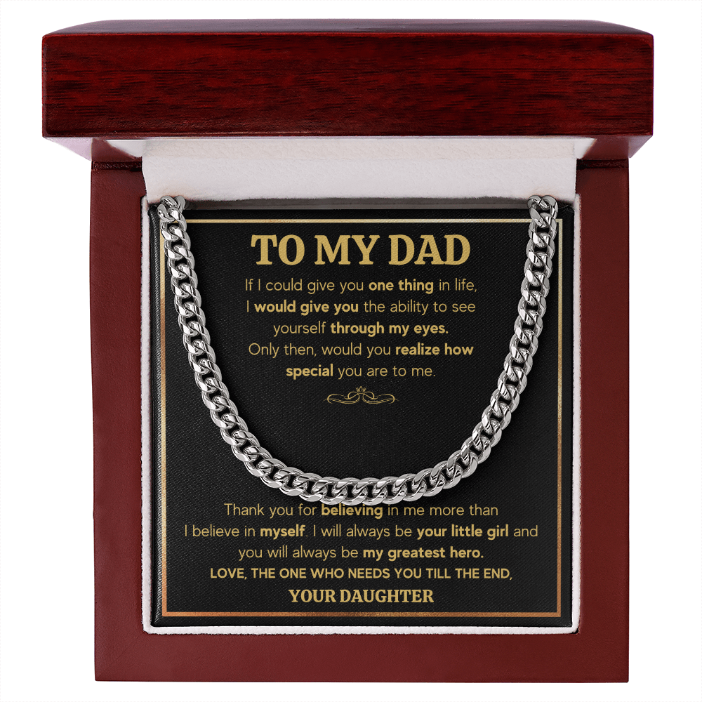Fathers day gifts from daughter, best dad ever gifts, unique dad birthday gifts, dad gifts from kids for birthday, to my father chain - ON CLOUD NINE GIFTS