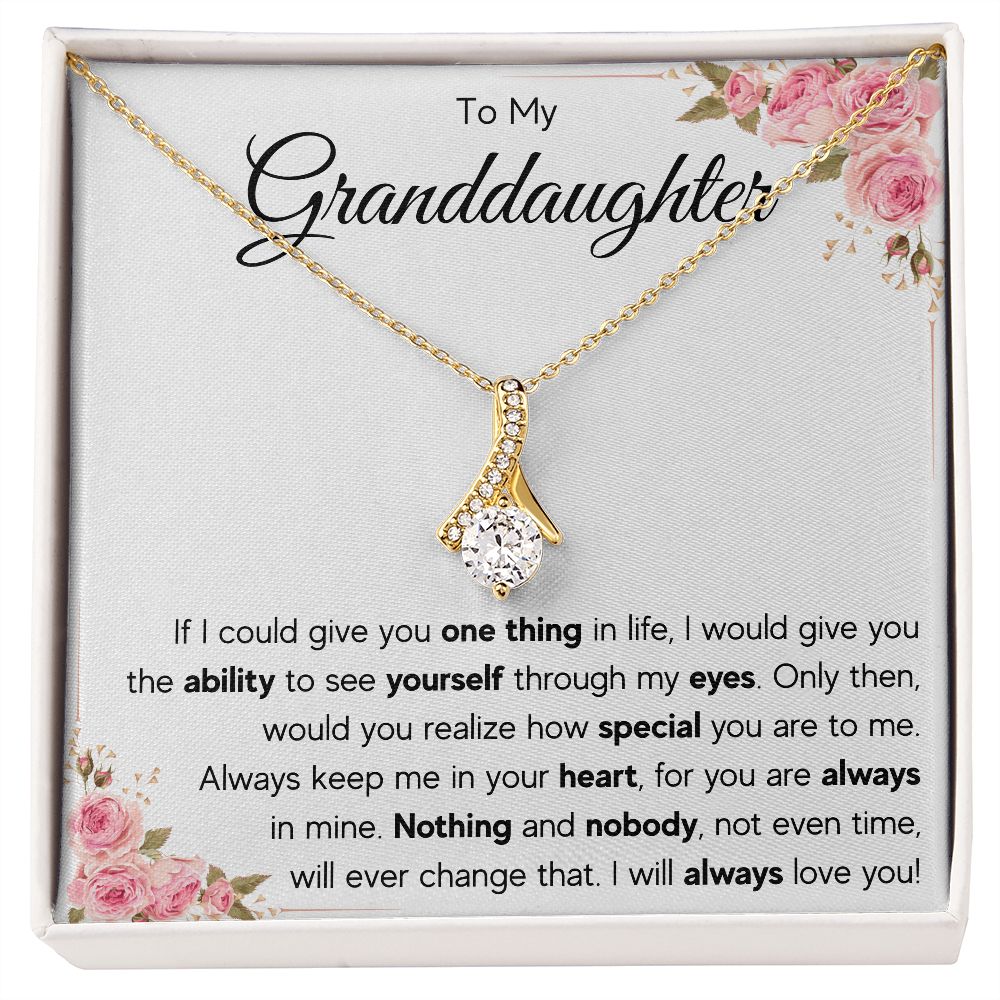 granddaughter pendant, jewerly,granddaughter necklace gifts from grandma, granddaughter birthday, valentine day gift, message card necklace - ON CLOUD NINE GIFTS