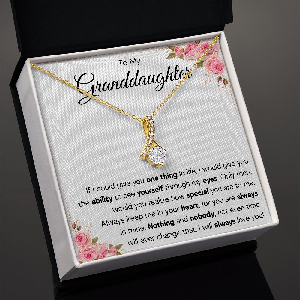 granddaughter pendant, jewerly,granddaughter necklace gifts from grandma, granddaughter birthday, valentine day gift, message card necklace - ON CLOUD NINE GIFTS