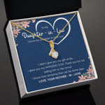 to my daughter in law necklace daughter in law gifts for wedding day gifts for daughter in law from mother in law necklace present - ON CLOUD NINE GIFTS