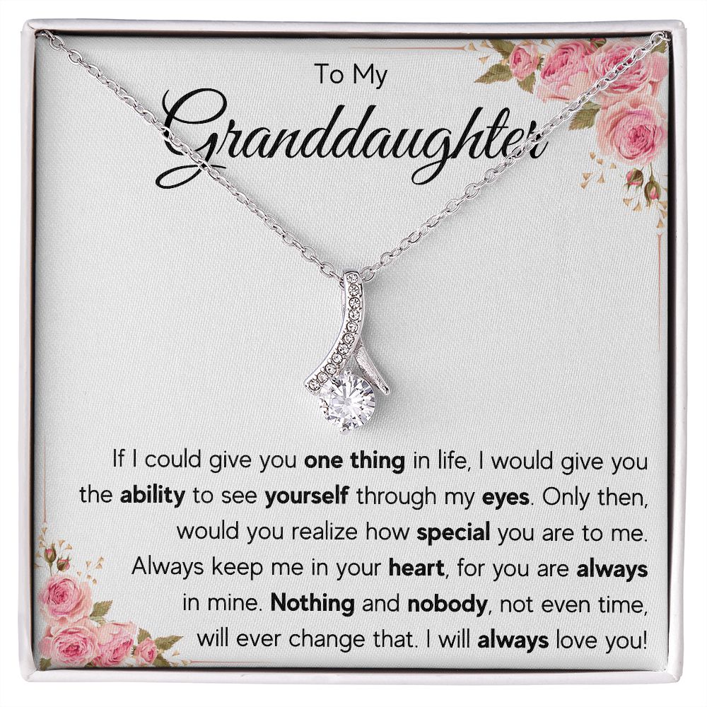 granddaughter pendant, jewerly,granddaughter necklace gifts from grandma, granddaughter birthday, valentine day gift, message card necklace - ON CLOUD NINE GIFTS