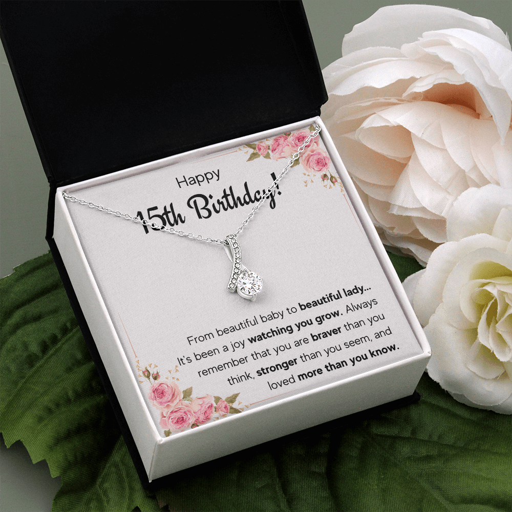quinceanera jewelry, quinceanera gifts, card,15 year old girl gifts for teen girls for 15th birthday gifts, sweet 15 necklace, fifteen bda - ON CLOUD NINE GIFTS