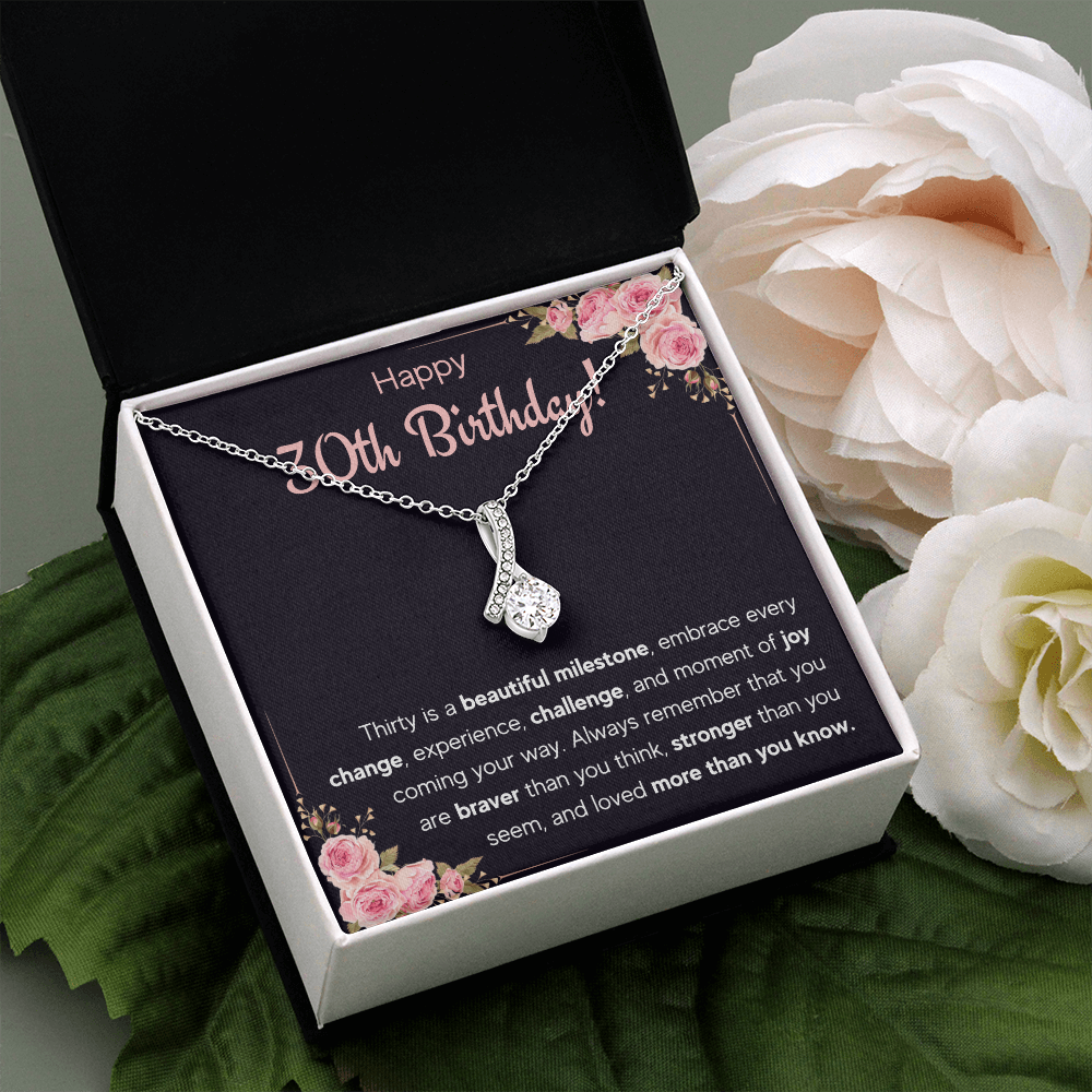 30th birthday gifts for her, dirty 30 year old birthday gifts for women, happy 30th bday jewelry necklace presents for 30 year old woman - ON CLOUD NINE GIFTS