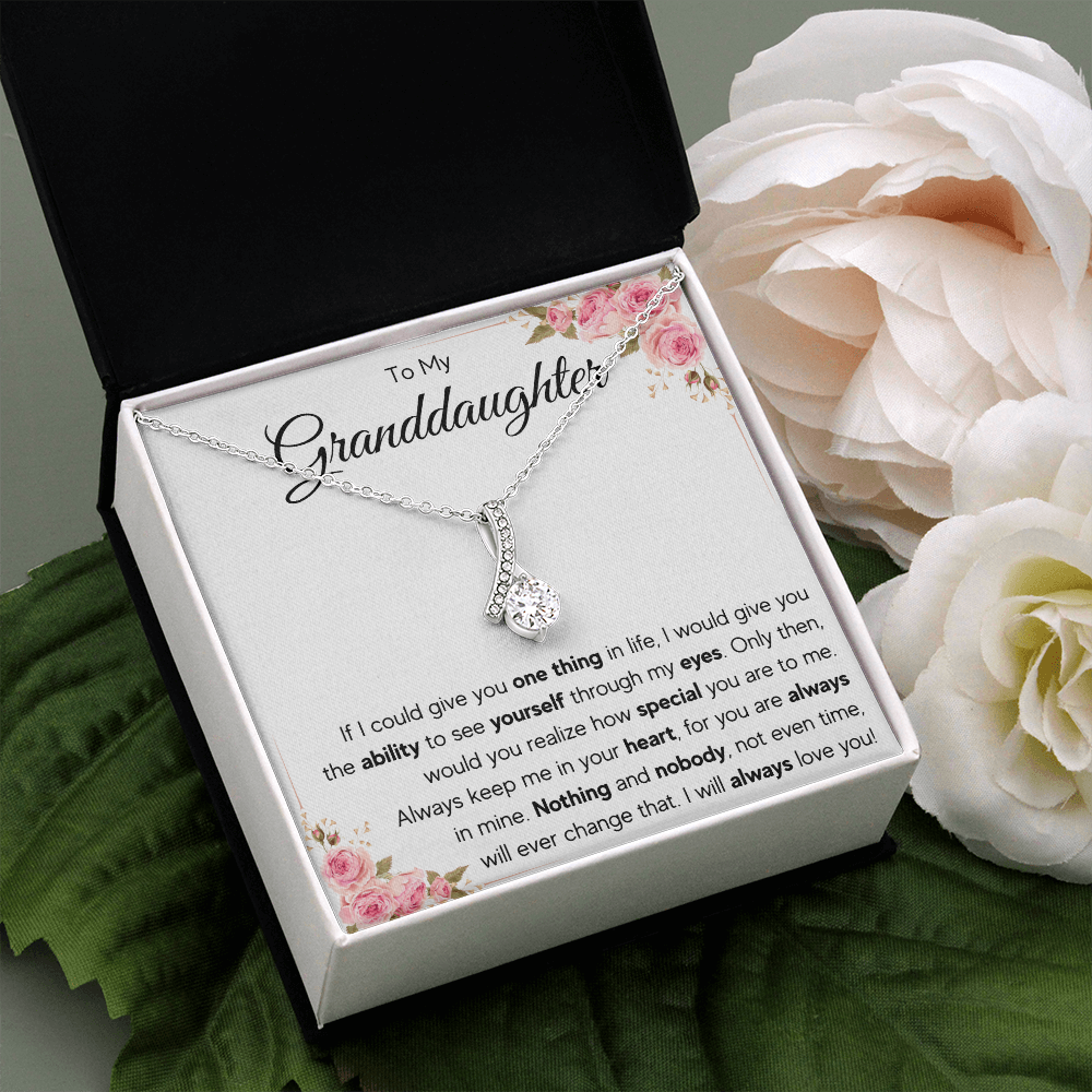 granddaughter pendant, jewerly,granddaughter necklace gifts from grandma, granddaughter birthday, valentine day gift, message card necklace - ON CLOUD NINE GIFTS