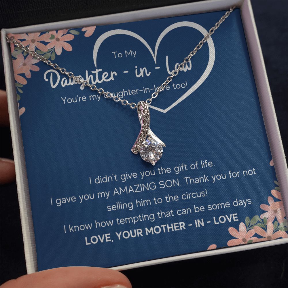 to my daughter in law necklace daughter in law gifts for wedding day gifts for daughter in law from mother in law necklace present - ON CLOUD NINE GIFTS